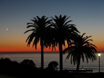 Moon and Venus Sunset - Del Mar, California